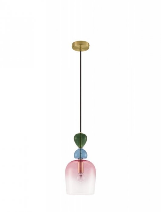 LAMPA WISZĄCA SZKLANA KOLOROWY KLOSZ LUCES EXCLUSIVAS BALAM LE43397