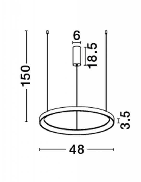 LAMPA WISZĄCA LED KOŁO RING OBRĘCZ NOWOCZESNA DO SALONU KUCHNI JADALNI LUCES EXCLUSIVAS ROTA LE43518