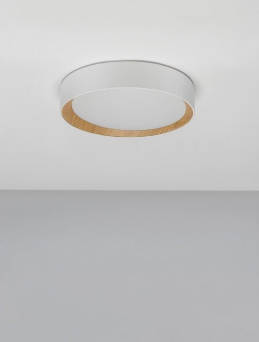 NOWOCZESNY PLAFON LED Z DREWNEM DO SALONU KUCHNI LUCES EXCLUSIVAS ROSITA LE43583
