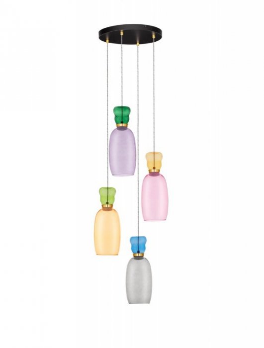 LUCES EXCLUSIVAS PERENE LE44468 LAMPA WISZĄCA KOLORWE KLOSZE