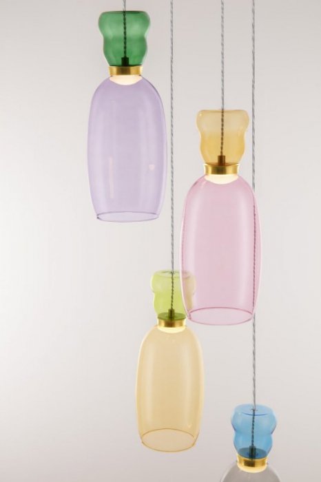 LUCES EXCLUSIVAS PERENE LE44468 LAMPA WISZĄCA KOLORWE KLOSZE