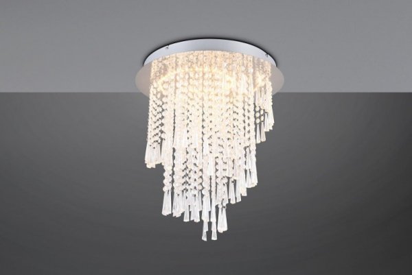 LAMPA WISZĄCA Z KRYSZTAŁKAMI GLAMOUR DO SYPIALNI SALONU POKOJU RL POMP R67349106 REALITY LEUCHTEN