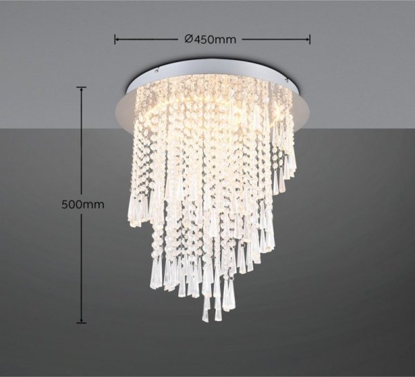 LAMPA WISZĄCA Z KRYSZTAŁKAMI GLAMOUR DO SYPIALNI SALONU POKOJU RL POMP R67349106 REALITY LEUCHTEN