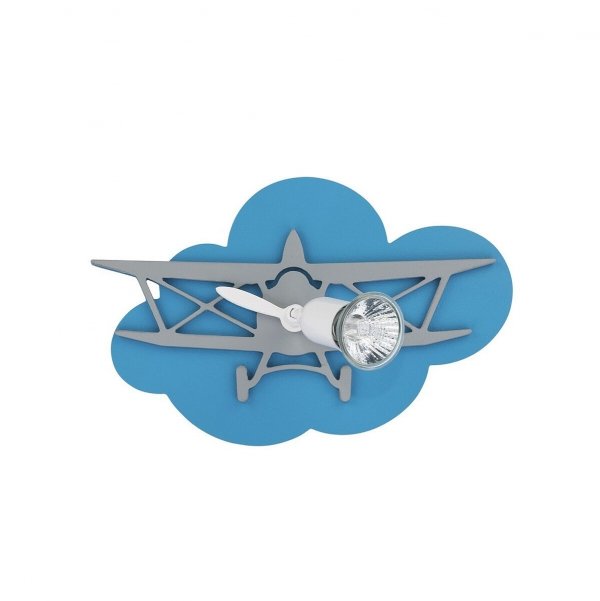 NOWODVORSKI 6902 PLANE LAMPA ŚCIENNA REGULOWANA PLANE DO POKOJU DZIECIĘCEGO CHMURKA Z SAMOLOTEM