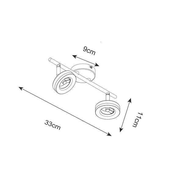 ZUMA LINE LED16032A-2TU DRISO LAMPA SUFITOWA SPOT CHROM KOŁA