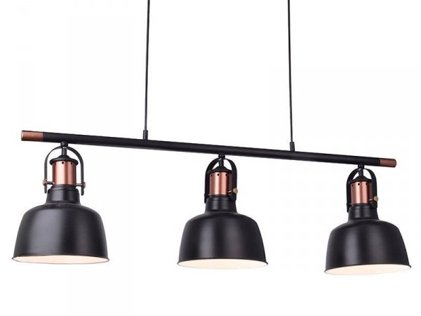 AZZARDO DARLING 3 LINE AZ2144 LAMPA WISZĄCA CZARNA INDUSTRIALNA POTRÓJNA