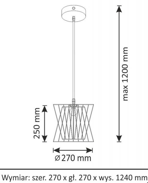 GOLDLUX POLUX VARBERG 316530 LAMPA WISZĄCA METALOWA SZNUR INDUSTRIALNA LOFT BOHO RUSTYKALNA