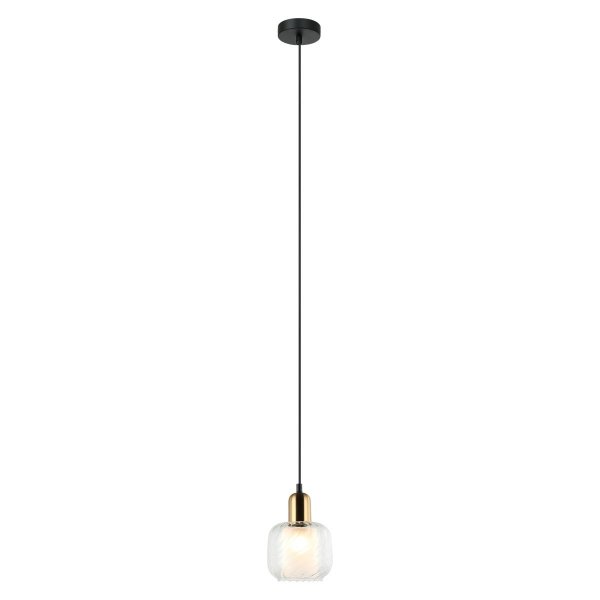 ITALUX LAMEZIA PND-67594-1-BRO+CL LAMPA WISZĄCA SZKLANY KLOSZ DO SALONU 
