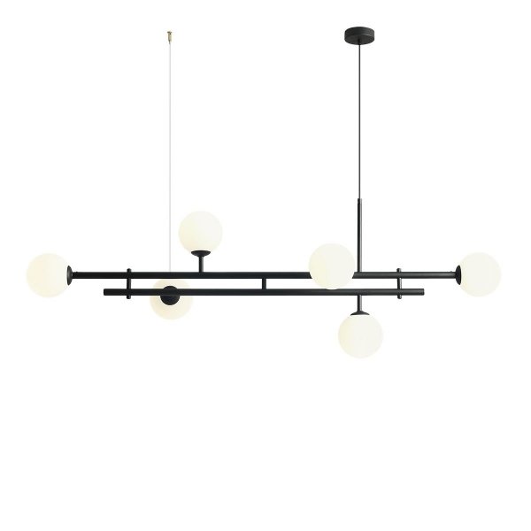 ALDEX HARMONY 6 BLACK 1073K1 LAMPA WISZĄCA CZARNA BIAŁE KULE