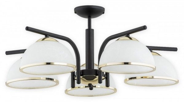 LAMPA SUFITOWA CZARNA ZŁOTA KLOSZE SZKLANE LEMIR LAVA  O2925_W5_CZA_+_ZL