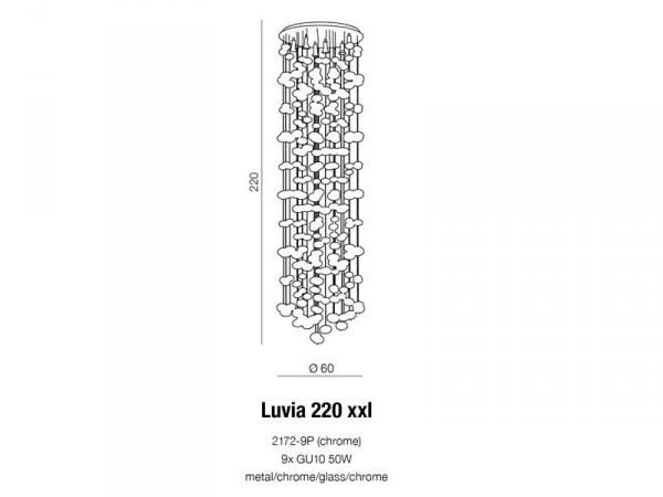 AZZARDO LUVIA XXL AZ1296 PLAFON GLAMOUR CHROM DUŻA