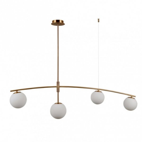 ITALUX SENAI PND-31322-4-HB LAMPA ZŁOTA NOWOCZESNA SZKLANE BIAŁE KULE DO SALONU