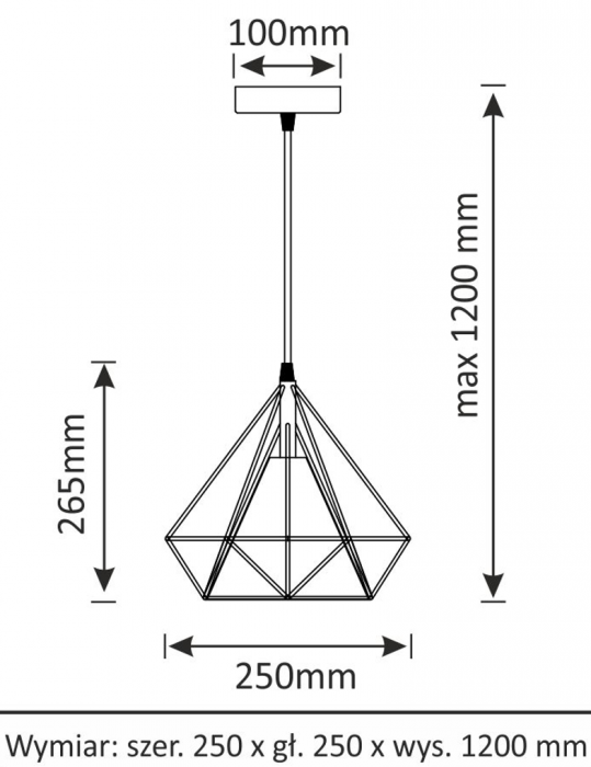 GOLDLUX POLUX ROPE BROXTON 314529 LAMPA WISZĄCA METALOWA SZNUR INDUSTRIALNA LOFT BOHO RUSTYKALNA