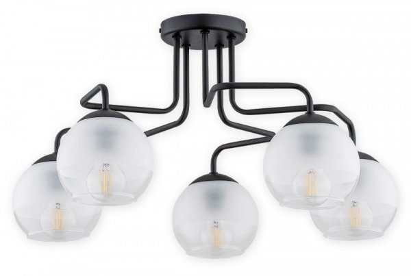 LAMPA SUFITOWA CZARNA SZKLANE KULE SEGRE LEMIR