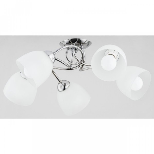ALFA SOSNOWSCY SILIA 27505 LAMPA SUFITOWA PLAFON CHROM BIAŁE KLOSZE