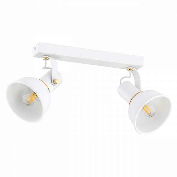 LAMPA SUFITOWA PLAFON SPOT BIAŁO ZŁOTY NOWOCZESNY REGULOWANY REFLEKOTRKI ARGON TWIST 7036