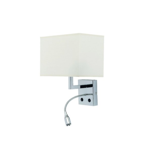 NOWODVORSKI 6800 HOTEL LED NOWOCZESNA LAMPA ŚCIENNA Z LAMPKA DO CZYTANIA ECRU DO SALONU DO SYPIALNI