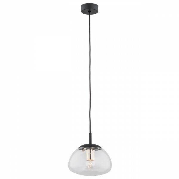 ARGON TRINI 4331 LAMPA WISZĄCA CZARNA MOSIĄDZ KLOSZ TRANSPARENTNY