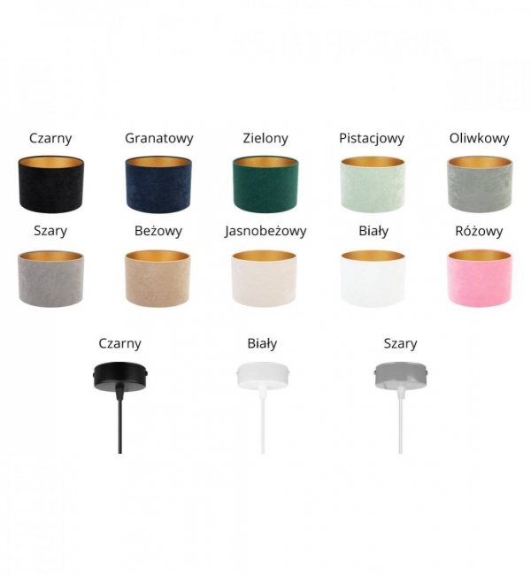 LAMPA WISZĄCA WELUROWY ABAŻUR KOLORY MEDIOLAN HOME LIGHT HOME
