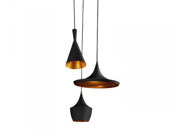 AZZARDO VITA AZ1338 LAMPA WISZĄCA ZESTAW CZARNO ZŁOTA