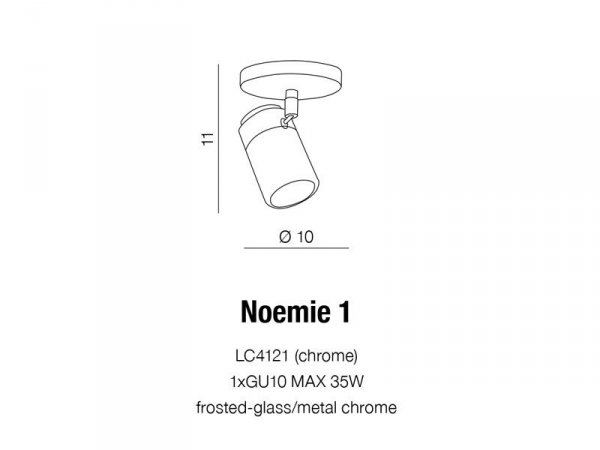 AZZARDO NOEMIE 1 IP44 AZ4136 LAMPA ŁAZIENKOWA CZARNA FUNKCJONALNA