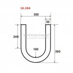10.204 Lifting bar hook for roll off / hooklift waste containers d=50 R=100L=300