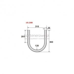 10.200 Lifting bar/hook for hooklift containers d=35 R=120 L=310