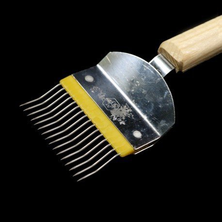 Stainless steel uncapping fork - bent needles