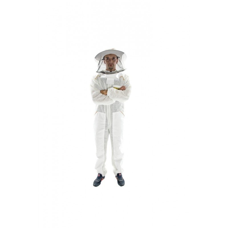 Beekeeping mesh overall with a hat