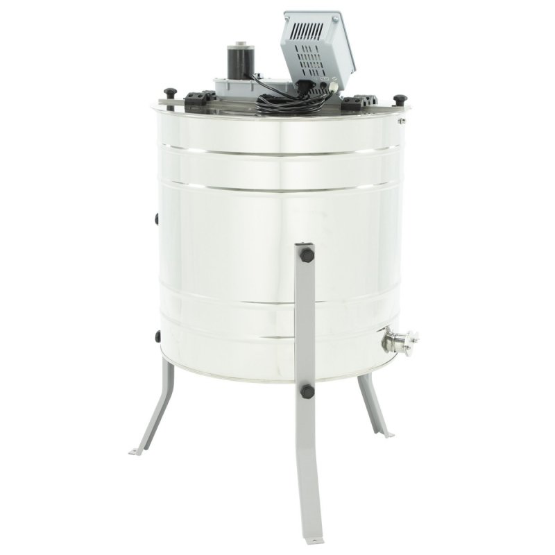 4-frame diagonal electric honey extractor 230V, Ø600, universal basket, with a stainless valve - MINIMA