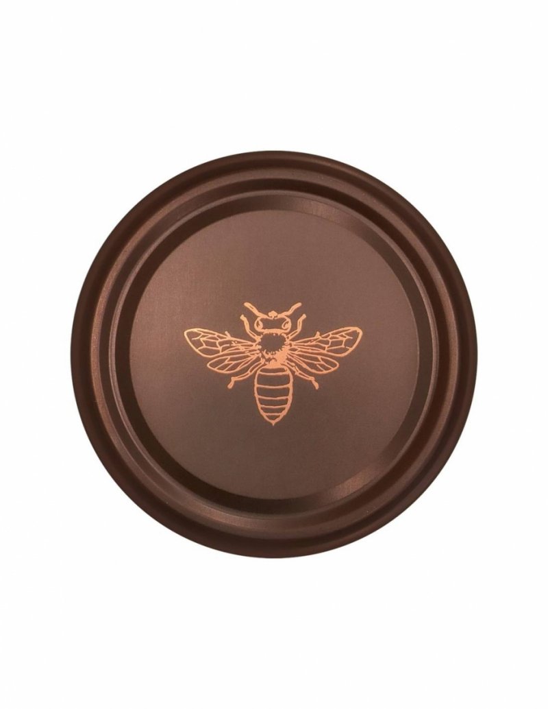 Duża nakrętka &quot;Czarna z pszczołą -  matowa&quot; - (82 mm/50szt)