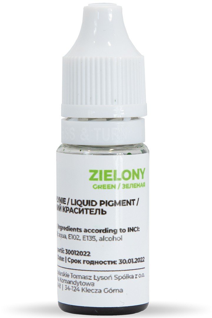 Barwnik do mydła zielony 10 ml (brutto 16 g)