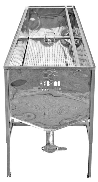 Stół wzmocniony do odsklepiania z zaworem dolnym Dadant/Wielkopolski (Stal kwasoodporna/1m) - PRO Inox