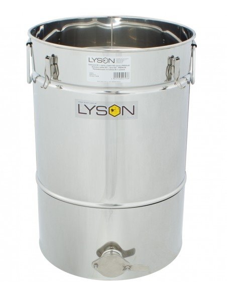 Odstojnik nierdzewny 50 l / ~70 kg, z dnem stożkowym i zaworem nierdzewnym 6/4&quot;, uchwyty i uszczelka w pokrywie. PREMIUM