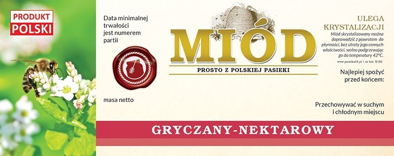 Paczka etykiet na miód gryczany 154x60 (100szt)