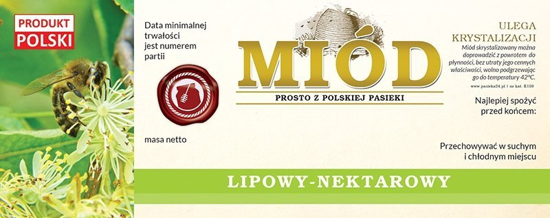 Paczka etykiet na miód lipowy 154x60 (100szt)