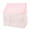 Domek składany XXL - namiot dla dzieci do zabawy, zamek z oknami, do pokoju i ogrodu, z lampkami LED - różowy