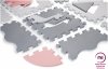 Mata puzzle XL 150 x 150 x 1 cm - z obrzeżem - pianka EVA - różowa