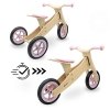 Drewniany rowerek trójkołowy i biegowy 2w1 - HyperMotion PERCY - różowy