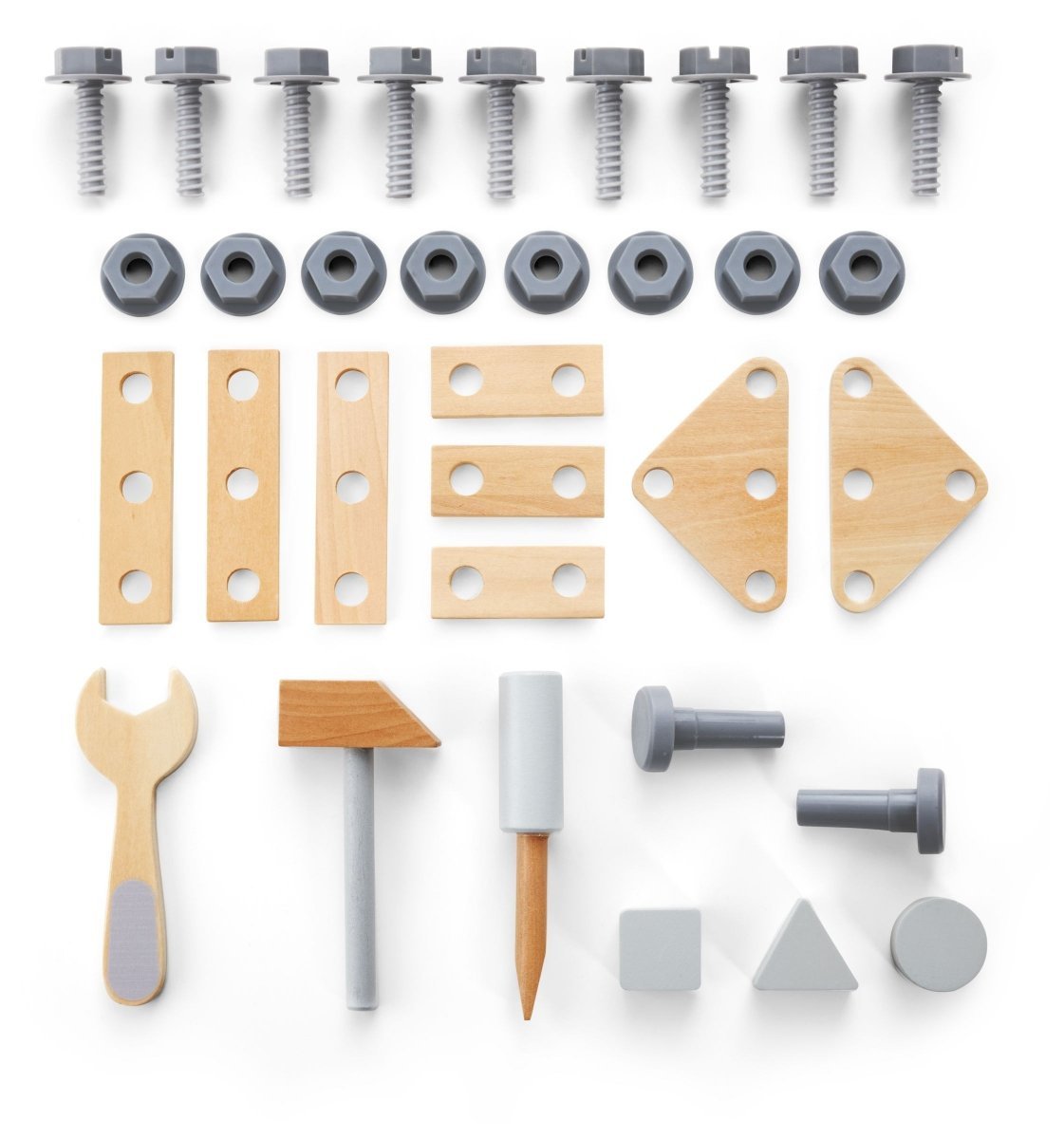 ちゃんちーぼ様　リンダワークス3点セット Drewniany chodzik 3w1, pchacz + warsztat - 47 elementów