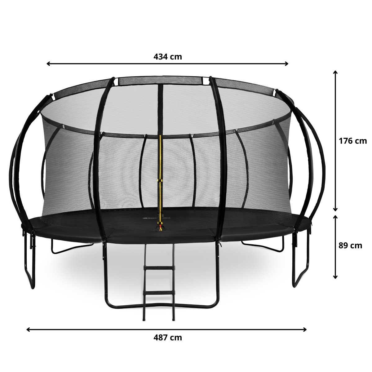 Trampolina ogrodowa XXXXL dla dzieci HyperMotion - 487 cm 16FT - z drabinką i siatką wewnętrzną - do domu i ogrodu - 150kg max