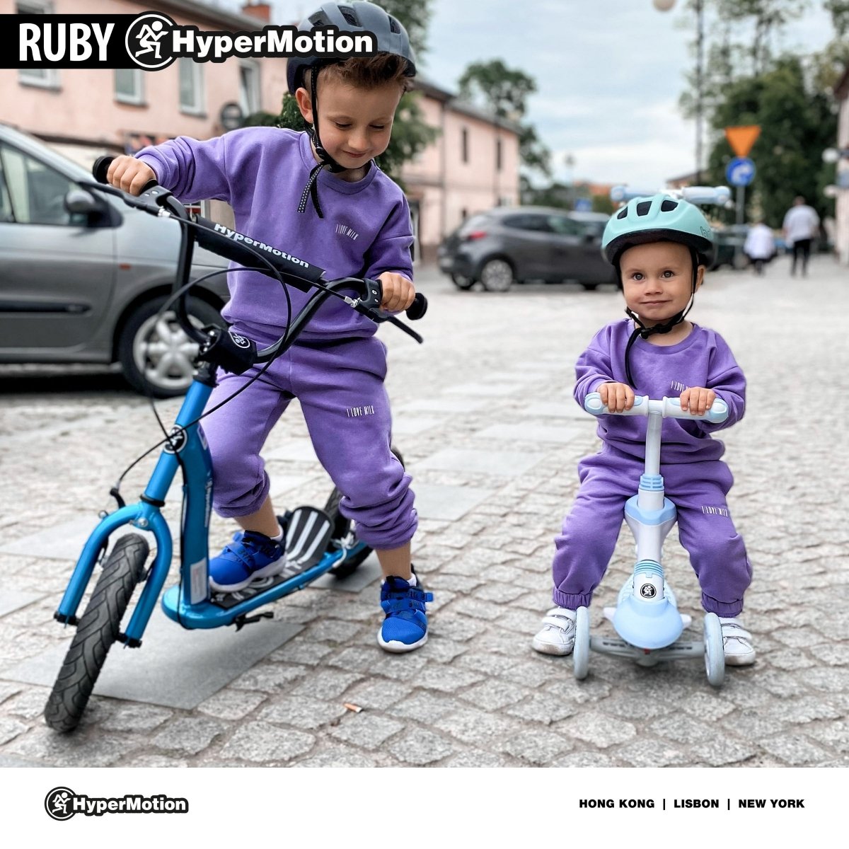 Hulajnoga Hypermotion RUBY 12.2 (pompowane koła 30cm) - Niebieska