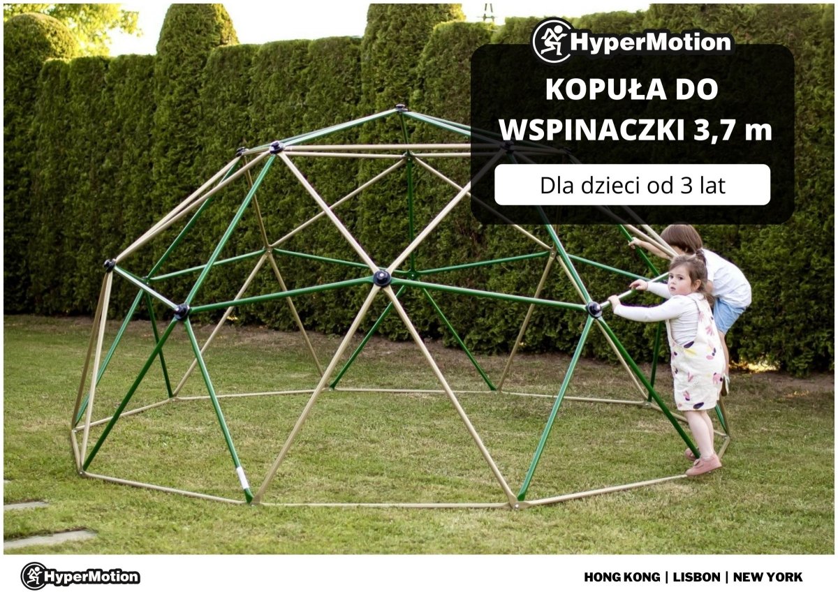 HyperMotion Kopuła do Wspinaczki dla Dzieci XXXL, Geodome, Plac Zabaw w Ogrodzie, Średnica: 3,7 m 
