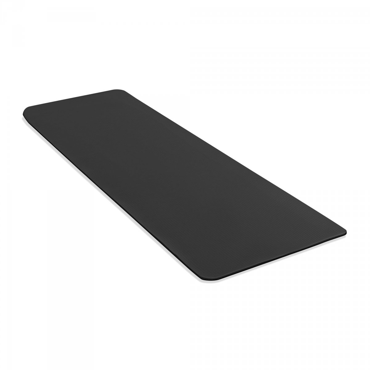 Mata do ćwiczeń fitness i jogi NBR z wielofunkcyjnym paskiem do ćwiczeń i przenoszenia - 183 x 61 x 0,8 cm HyperMotion - kolor czarny