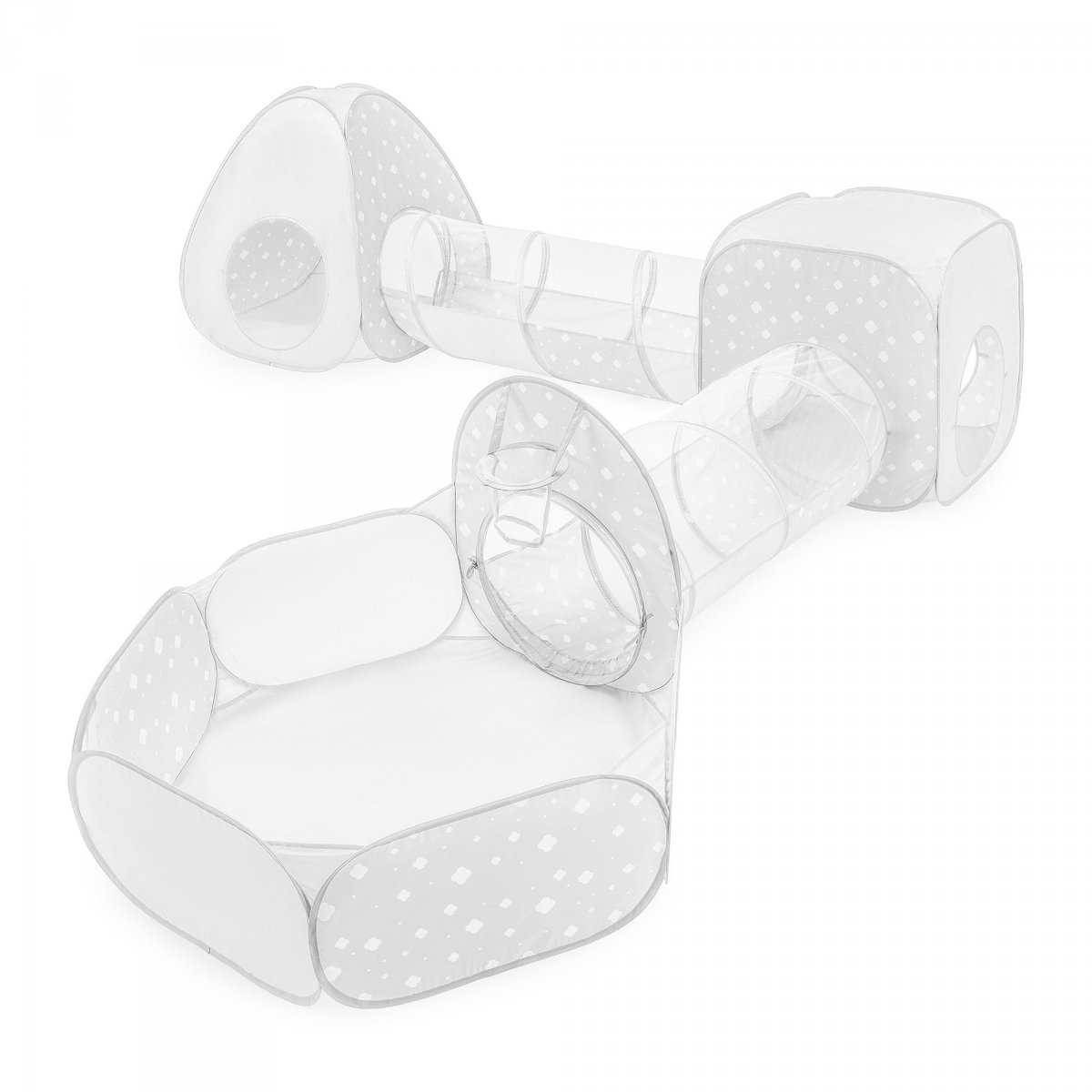 Duży zestaw do zabawy 5 w 1 - dwa namioty, tunele, basen na piłki - plac zabaw dla dziecka do pokoju i ogrodu, labirynt