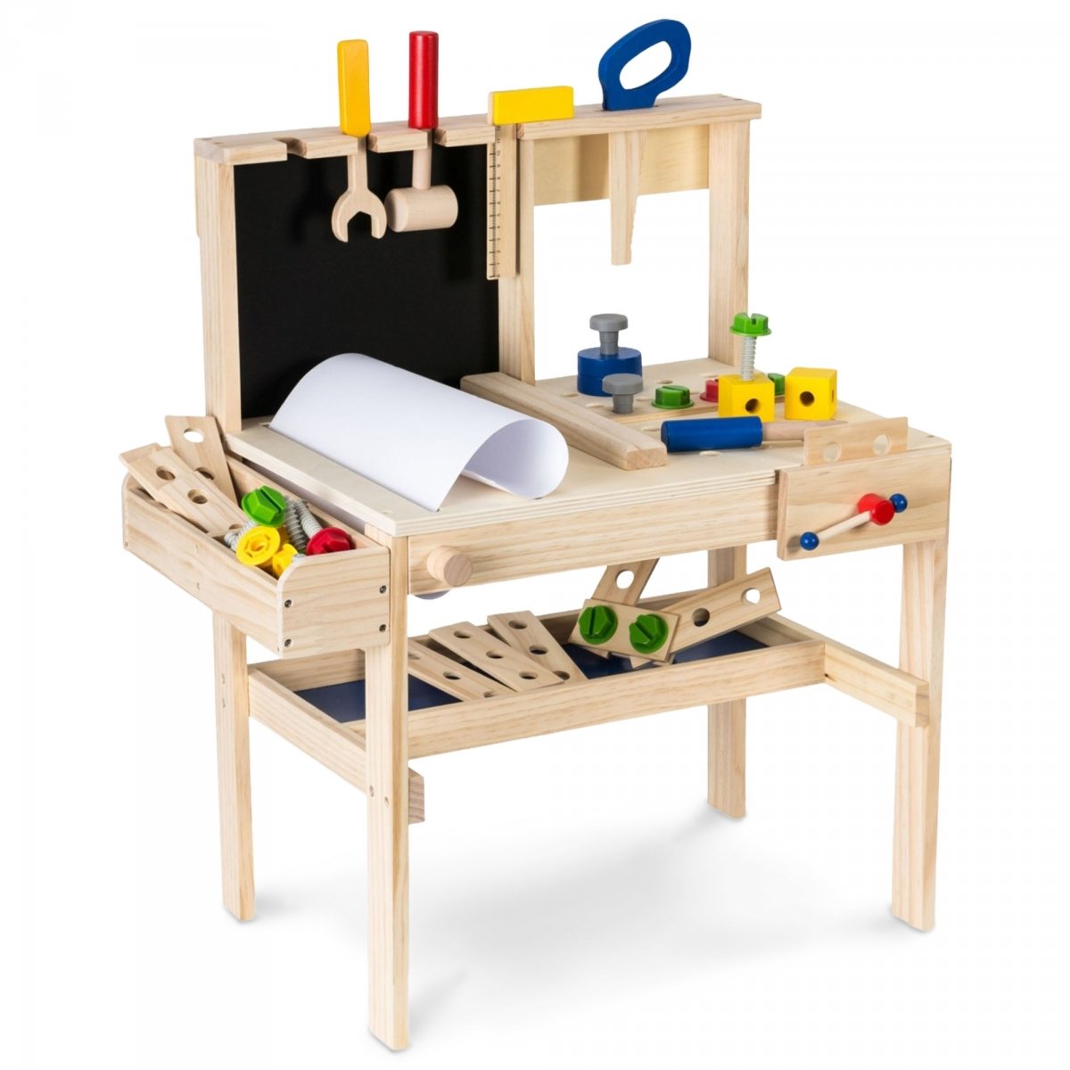 Drewniany zestaw majsterkowicza warsztat XXL - 75 elementów