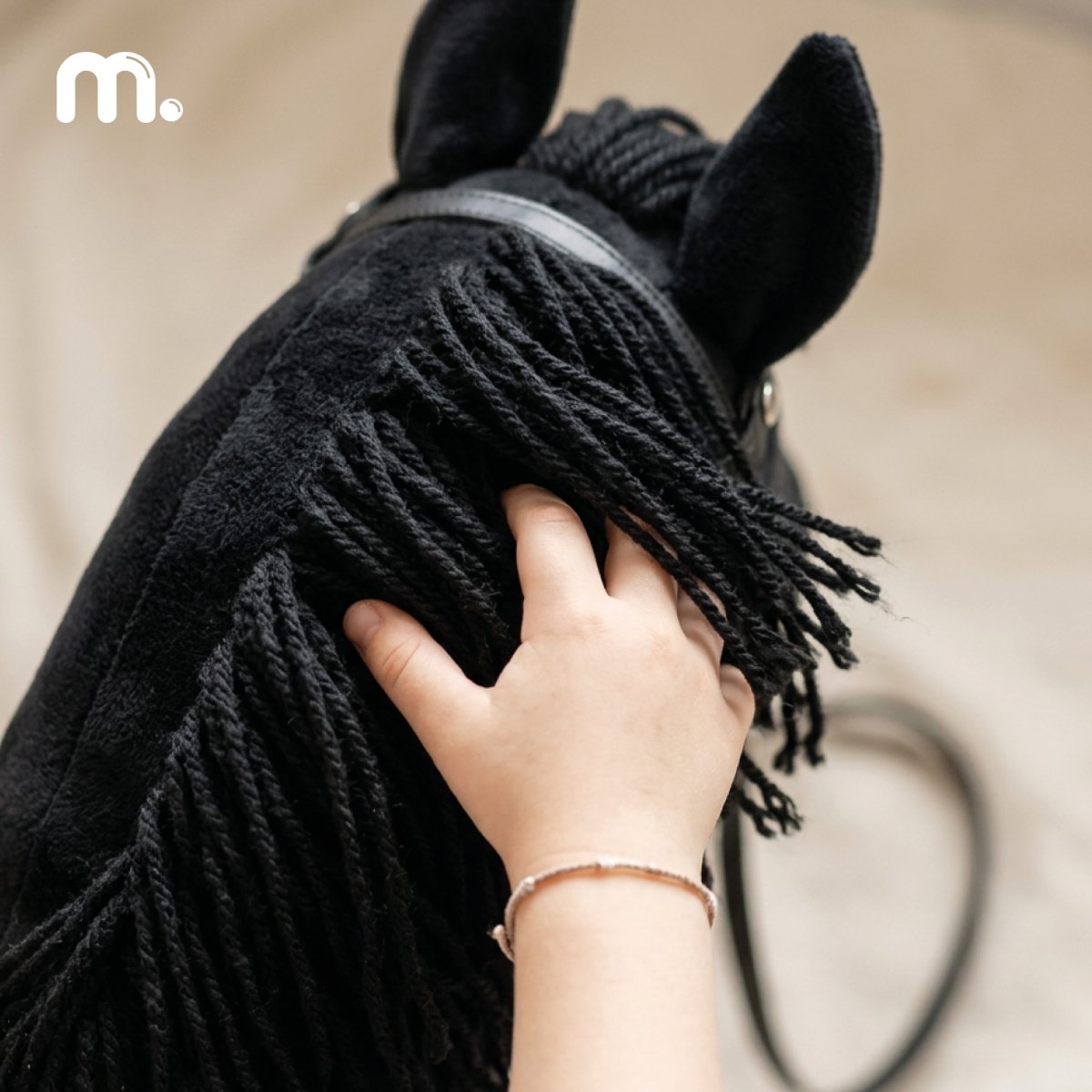 Hobby Horse – koń na kiju dla dzieci 68 cm (czarny)
