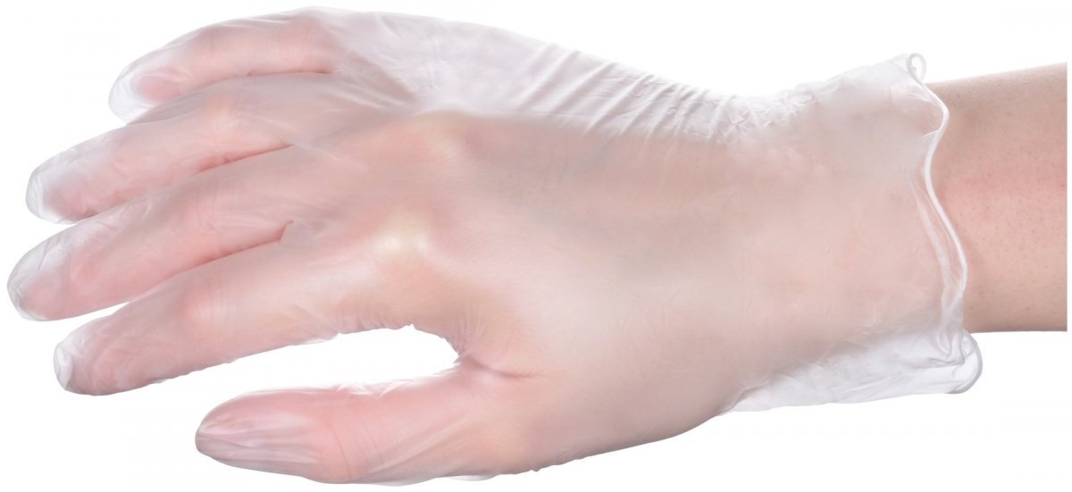 Rękawice winylowe medyczne diagnostyczno-ochronne - bezpudrowe - 100 sztuk - rozmiar M