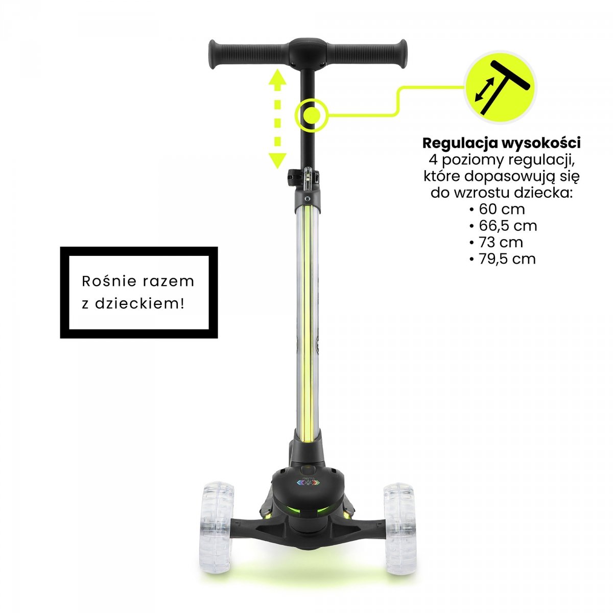 Hulajnoga balansowa HyperMotion BECKY - oświetlenie RGB LED, kolor czarny