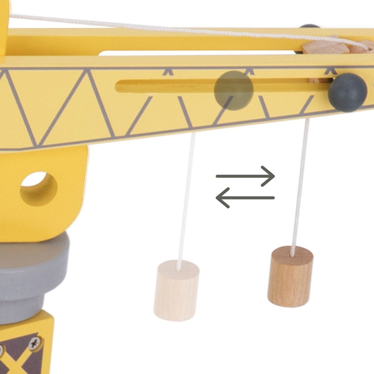 Ruchomy dźwig portowy z magnetyczną wciągarką i akcesoriami - drewniany zestaw